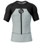 Gray and black athletic shirt with a logo on a white background, Viltrumite Black Invincible