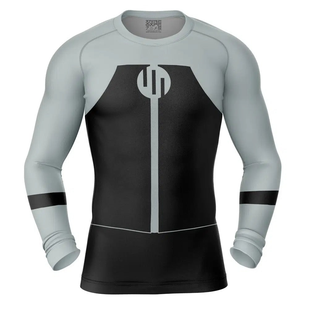 Long-sleeve athletic shirt with a black and gray design on a white background, Viltrumite Gray Invincible