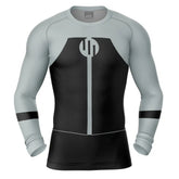 Long-sleeve athletic shirt with a black and gray design on a white background, Viltrumite Gray Invincible