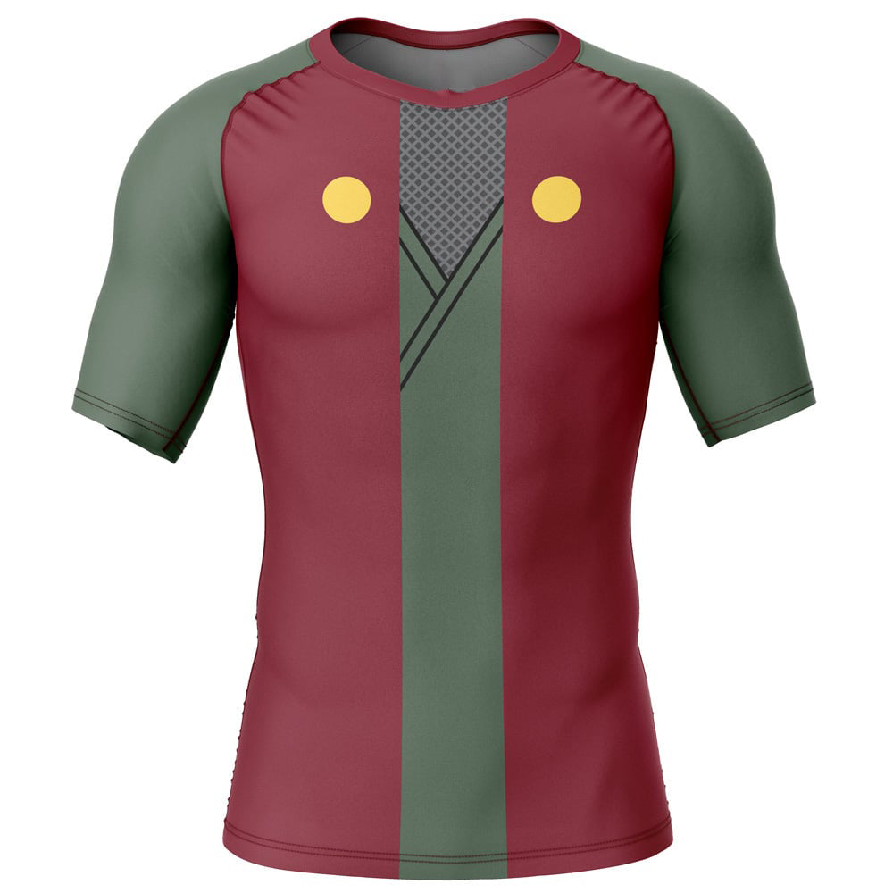 Jiraiya Uniform Naruto Short Sleeve Rash Guard Compression Shirt