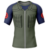 Kakashi Military Uniform Naruto Short Sleeve Rash Guard Compression Shirt