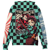 Kamado Tanjiro Haori Demon Slayer" Streetwear Zip Hoodie Jacket