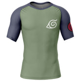 Konohagakure Jounin Uniform Naruto Short Sleeve Rash Guard Compression Shirt