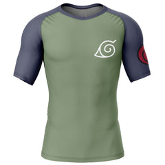 Konohagakure Jounin Uniform Naruto Short Sleeve Rash Guard Compression Shirt