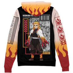 Kyojuro Rengoku Demon Slayer" Streetwear Zip Hoodie Jacket