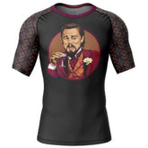 Laughing Leo DiCaprio Meme Pop Culture Short Sleeve Rash Guard Compression Shirt