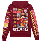 Monkey D. Luffy V2 One Piece" Streetwear Zip Hoodie Jacket