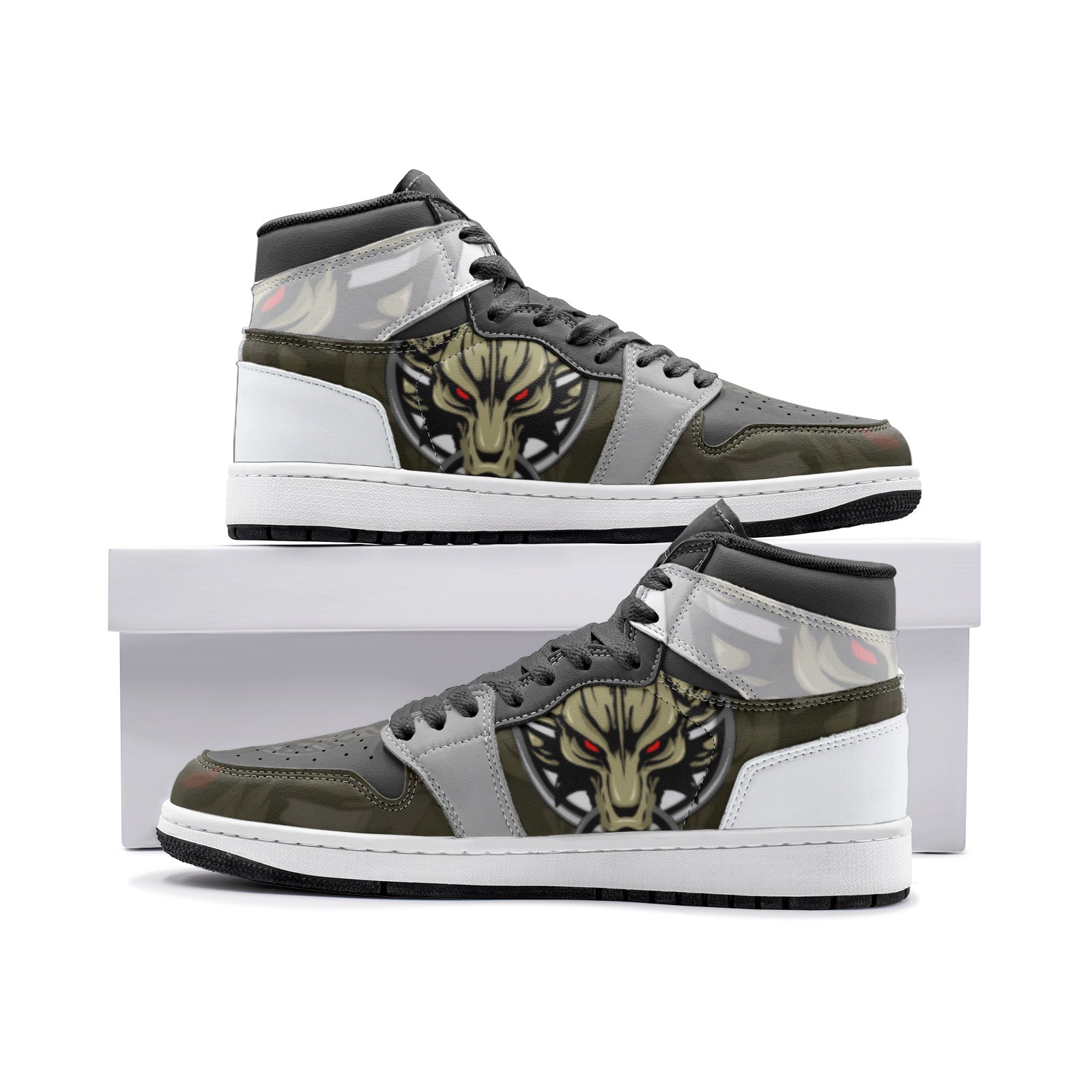 Cloud Wolf Head Final Fantasy Mid 1" Basketball Shoes