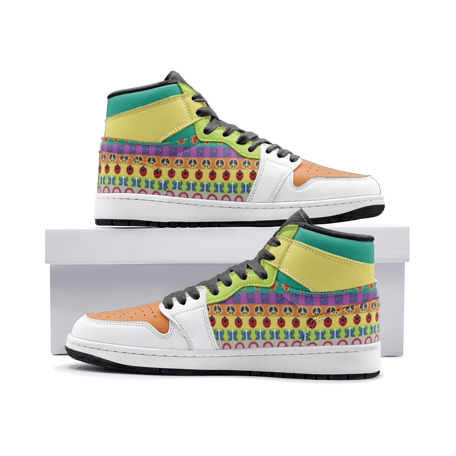 Colorful Patterns Jojo's Bizarre Adventure Mid 1" Basketball Shoes