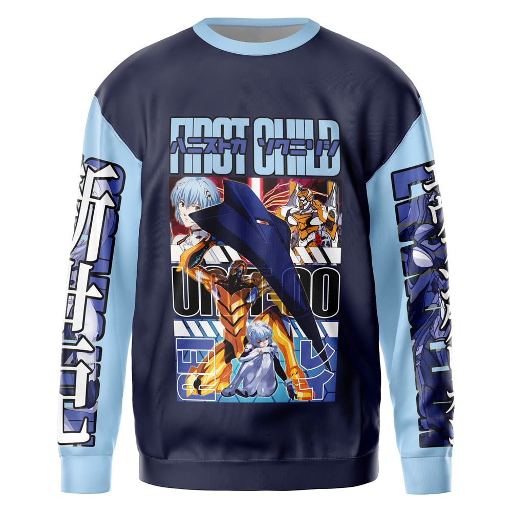 Rei Ayanami x Eva 00 Neon Neon Genesis Evangelion" Streetwear Sweatshirt