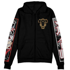 Asta Black Clover Streetwear Zip Hoodie Jacket