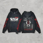 Anime Berserk Retro Washed 2-Sided Vintage Oversized Hoodie - Nysekai