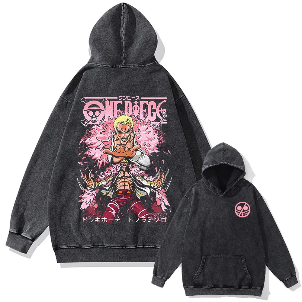 Nysekai "Doflamingo" 2-Sided Vintage Oversized Hoodie