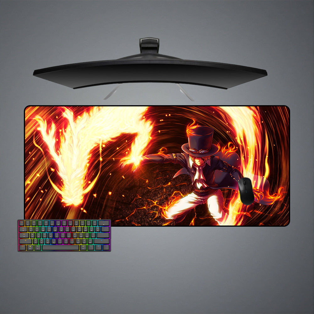 One Piece Sabo Flame Dragon Size Gaming Mouse Pad,
