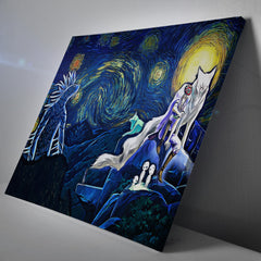 Princess Mononoke Starry Night Studio Ghibli Canvas Print Wall Art