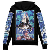 Rem Re Zero" Streetwear Zip Hoodie Jacket