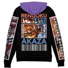 Rengoku vs Akaza Demon Slayer" Streetwear Zip Hoodie Jacket