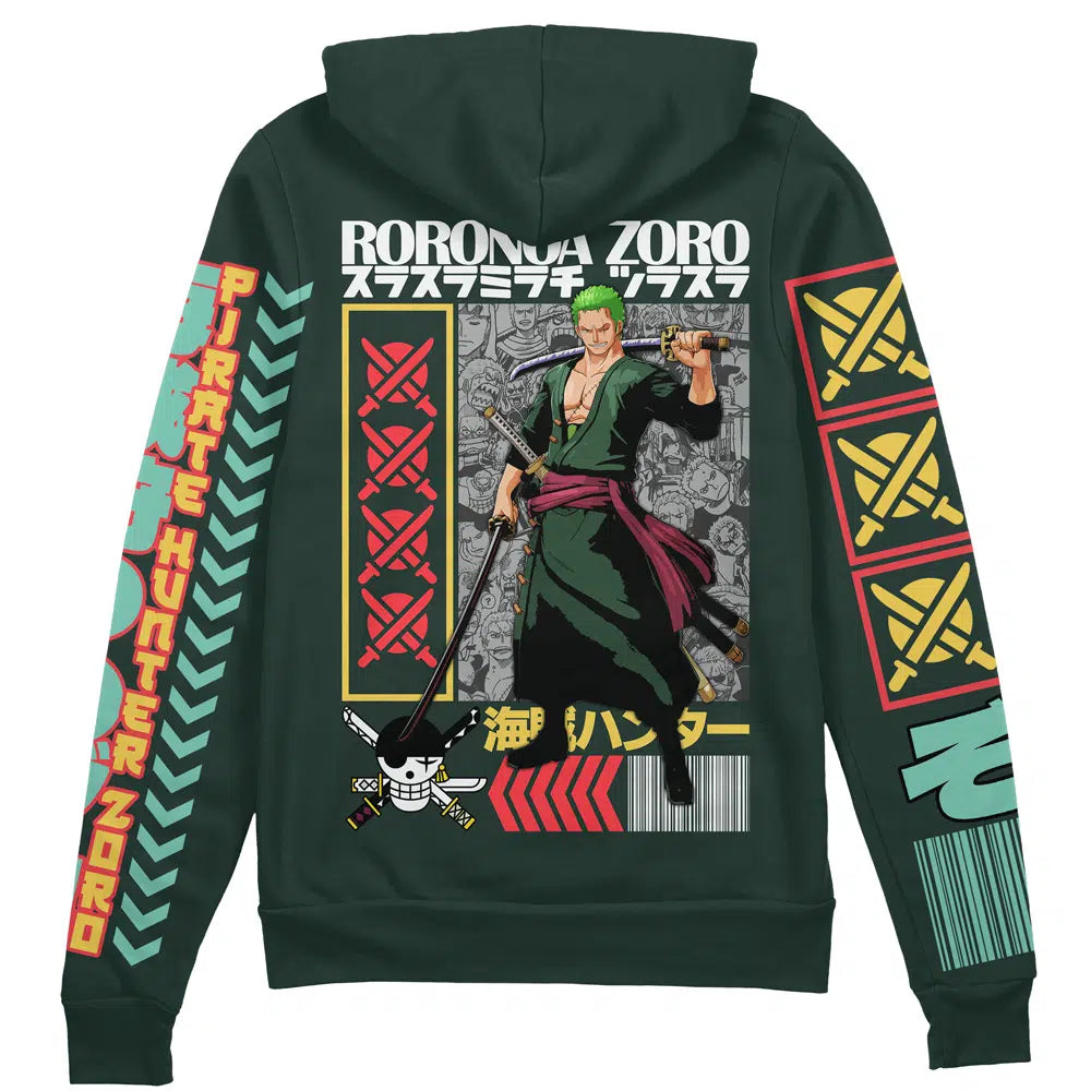 Roronoa Zoro V2 One Piece" Streetwear Zip Hoodie Jacket