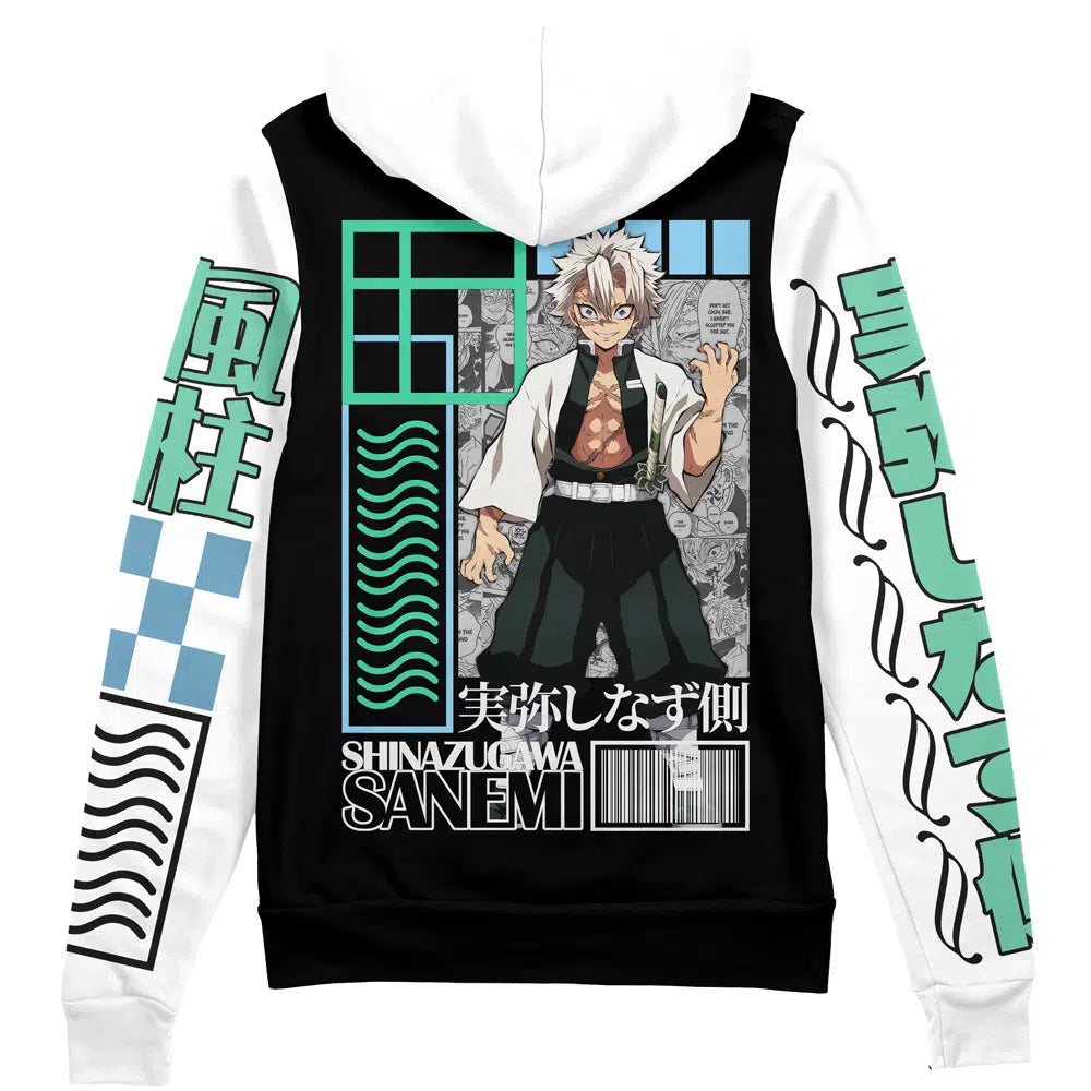 Sanemi Shinazugawa Demon Slayer" Streetwear Zip Hoodie Jacket