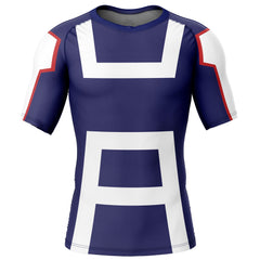 School Uniform My Hero Academia Short Sleeve Rash Guard Compression Shirt
