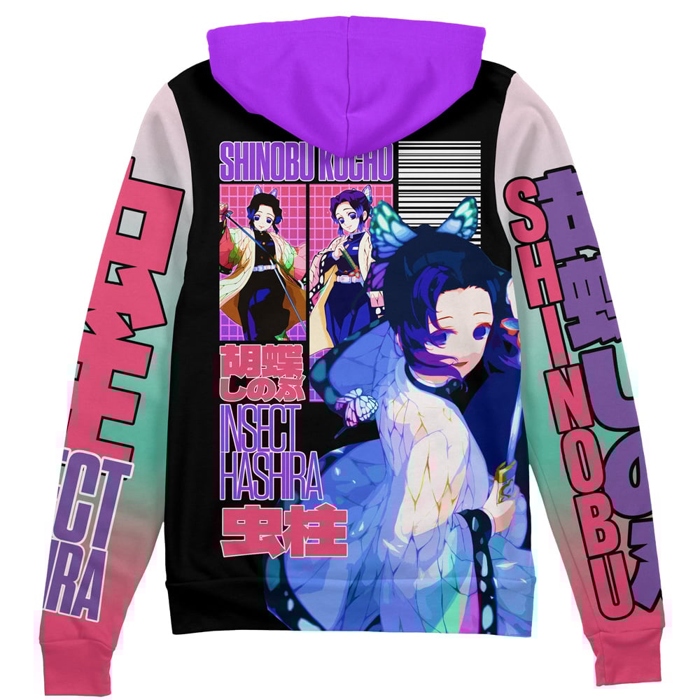 Shinobu Kocho V3 Demon Slayer" Streetwear Zip Hoodie Jacket