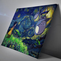 Totoro Starry Night Studio Ghibli Canvas Print Wall Art - Nysekai