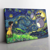 Totoro Starry Night Studio Ghibli Canvas Print Wall Art - Nysekai