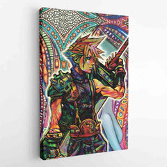 Trippy Cloud Strife Final Fantasy 7 Canvas Print Wall Art - Nysekai