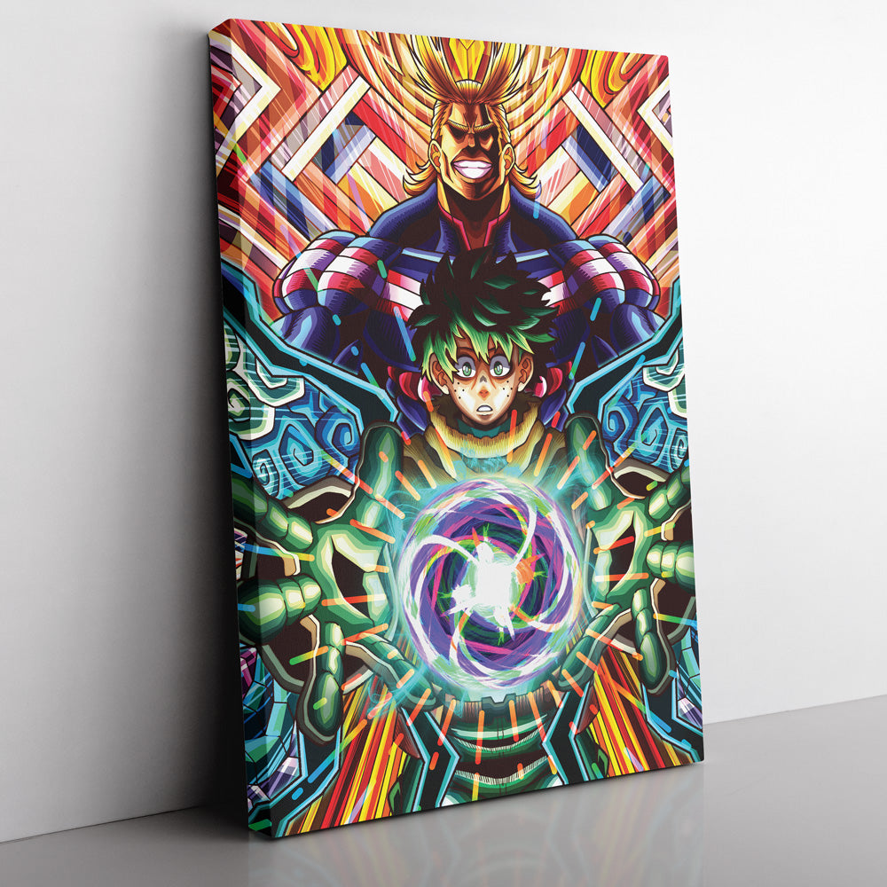 Trippy Deku x All Might My Hero Academia Canvas Print Wall Art - Nysekai