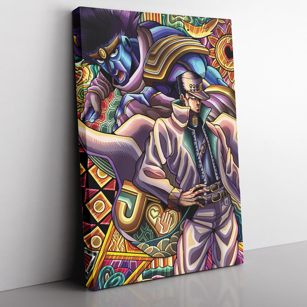 Trippy Jotaro Kujo JoJo's Bizarre Adventure Canvas Print Wall Art - Nysekai