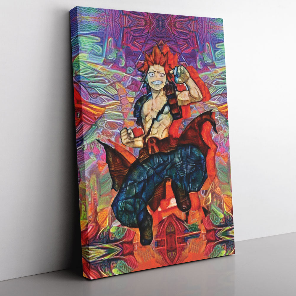 Trippy Kirishima Red Riot My Hero Academia Canvas Print Wall Art - Nysekai