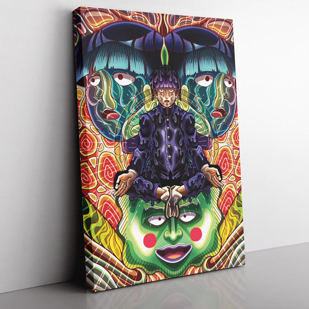 Trippy Meditating Shigeo Kageyama Mob Psycho 100 Canvas Print Wall Art - Nysekai