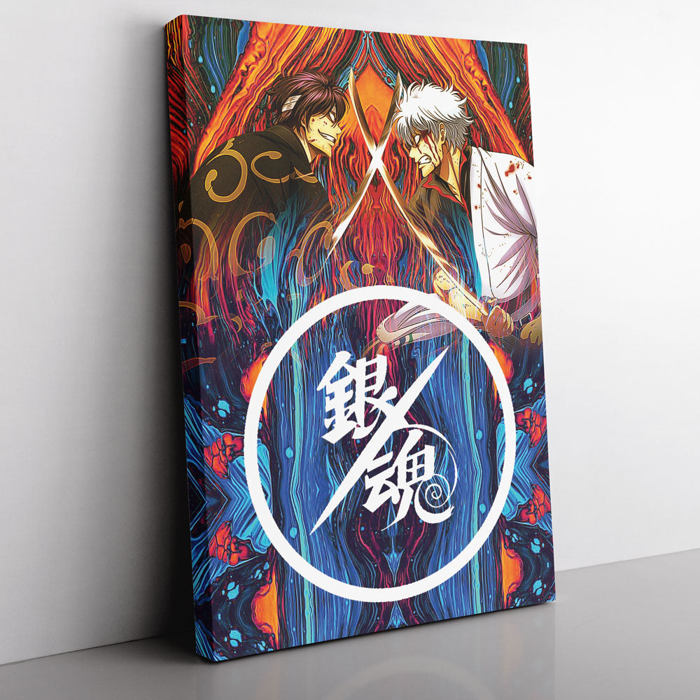 Trippy Shinsuke vs Gintoki Gintama Canvas Print Wall Art - Nysekai