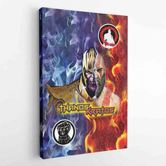 Trippy Thanos and Kratos Marvel Canvas Print Wall Art - Nysekai