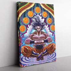 Trippy Ultra Instinct Goku Dragon Ball Super Vertical Canvas Print Wall Art - Nysekai