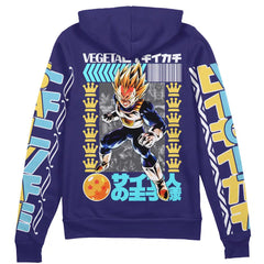 Vegeta V2 Dragon Ball" Streetwear Zip Hoodie Jacket