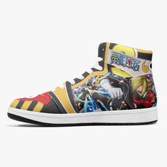 Vinsmoke Sanji Stealth Black One Piece Mid 1 Basketball Shoes