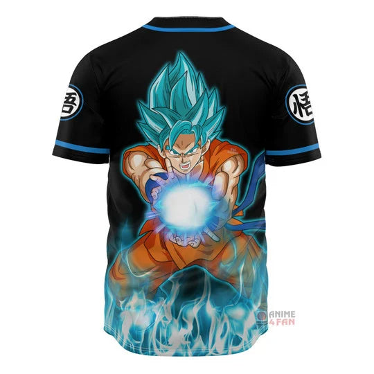 3D Anime Goku Blue Custom Fandom - Dragon Ball Baseball Tee - Nysekai