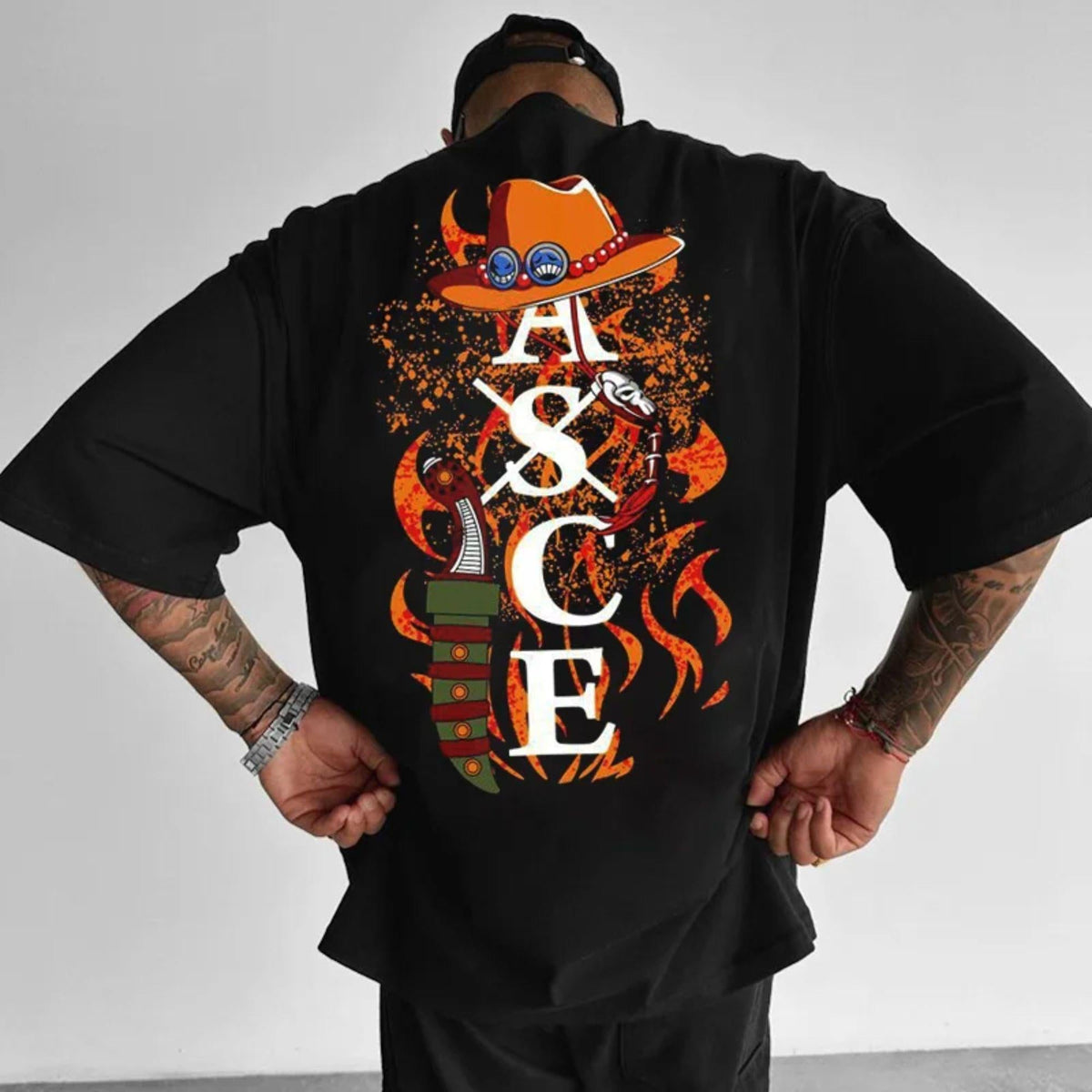 Vintage ASCE One Piece Unsiex T-shirt, Cool Staw Hat One Piece Anime Sweatshirt, Portgas D. Ace Hoodie, Love Manga Anime Merch - Nysekai