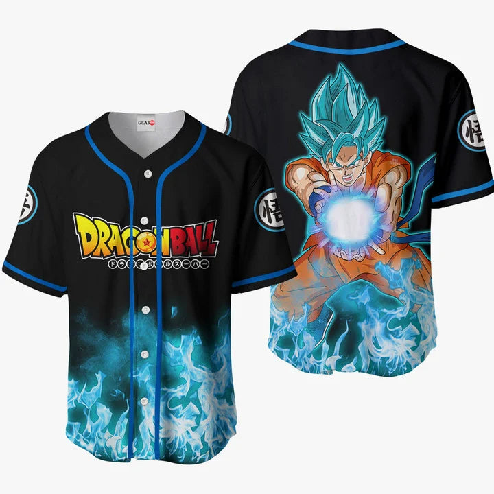 3D Anime Goku Blue Custom Fandom - Dragon Ball Baseball Tee - Nysekai