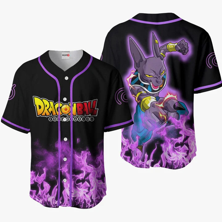 3D Anime Beerus Custom Fandom - Dragon Ball Baseball Tee - Nysekai