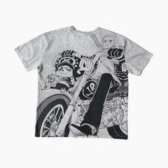 Otakuri One Piece Trafalgar Law Biker Vintage Washed Oversized T-Shirt
