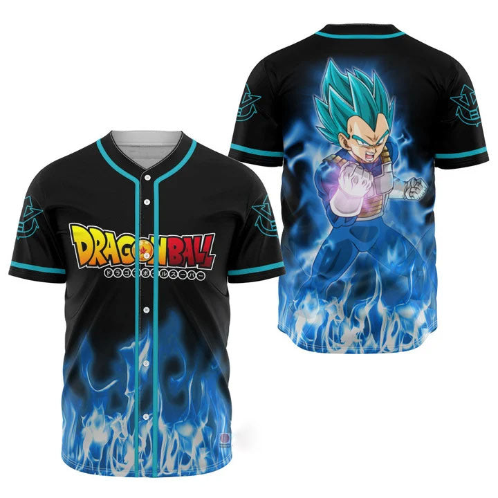 3D Anime Vegeta Blue Custom Fandom - Dragon Ball Baseball Tee - Nysekai