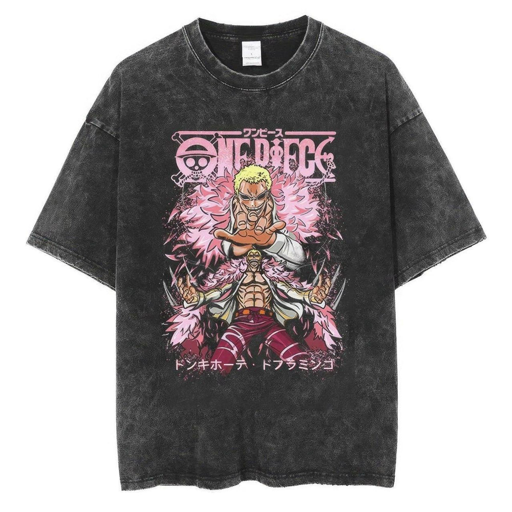 Doflamingo Tshirt,One Piece T-Shirt, One Piece Merch, One Piece Clothing, Unisex Premium Vintage Washed T-Shirt, Manga Anime T-Shirt - Nysekai