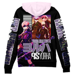 9S Nier Automata" Streetwear Zip Hoodie Jacket