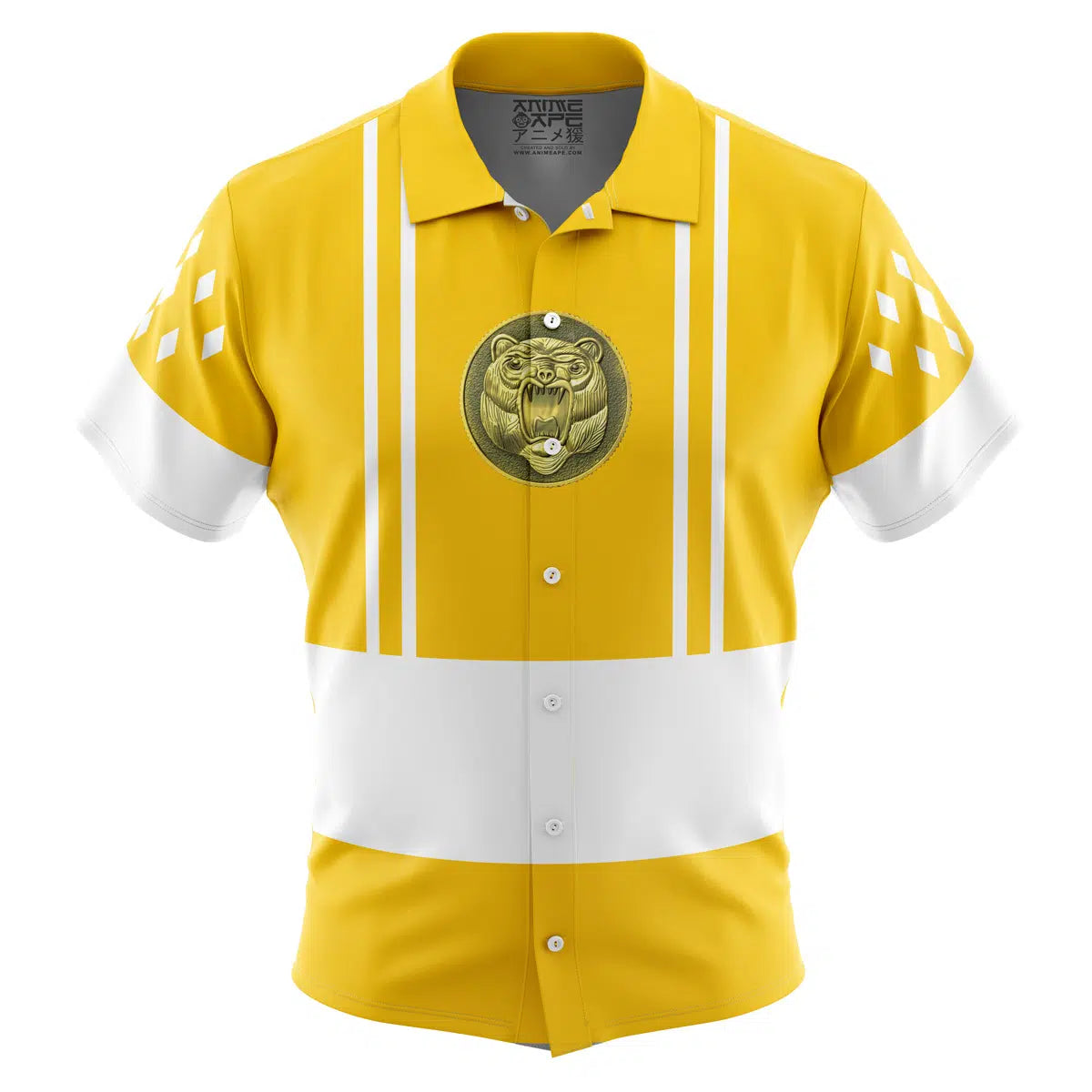 Yellow Ranger Ninjetti Rangers Button Up Hawaiian Shirt