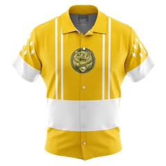 Yellow Ranger Ninjetti Rangers Button Up Hawaiian Shirt