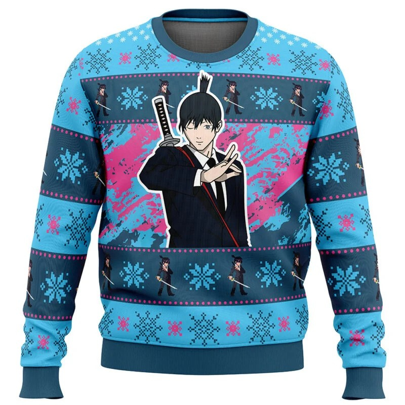 Otakuri "Aki Hayakawa (Fox Devil)" Chainsaw Man Ugly Christmas Sweater