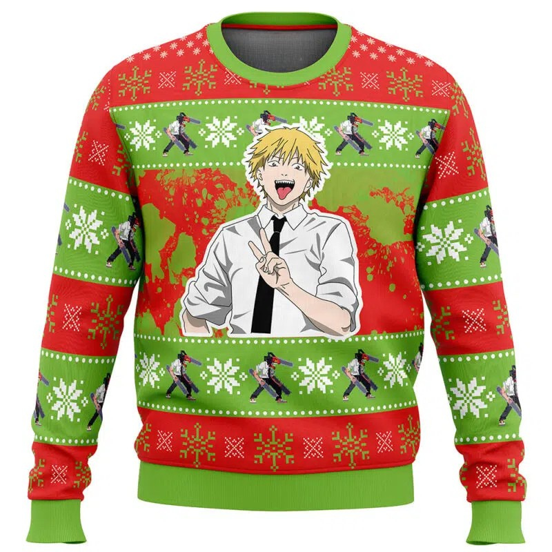 Otakuri "Denji (Chainsaw Man)" Ugly Christmas Sweater