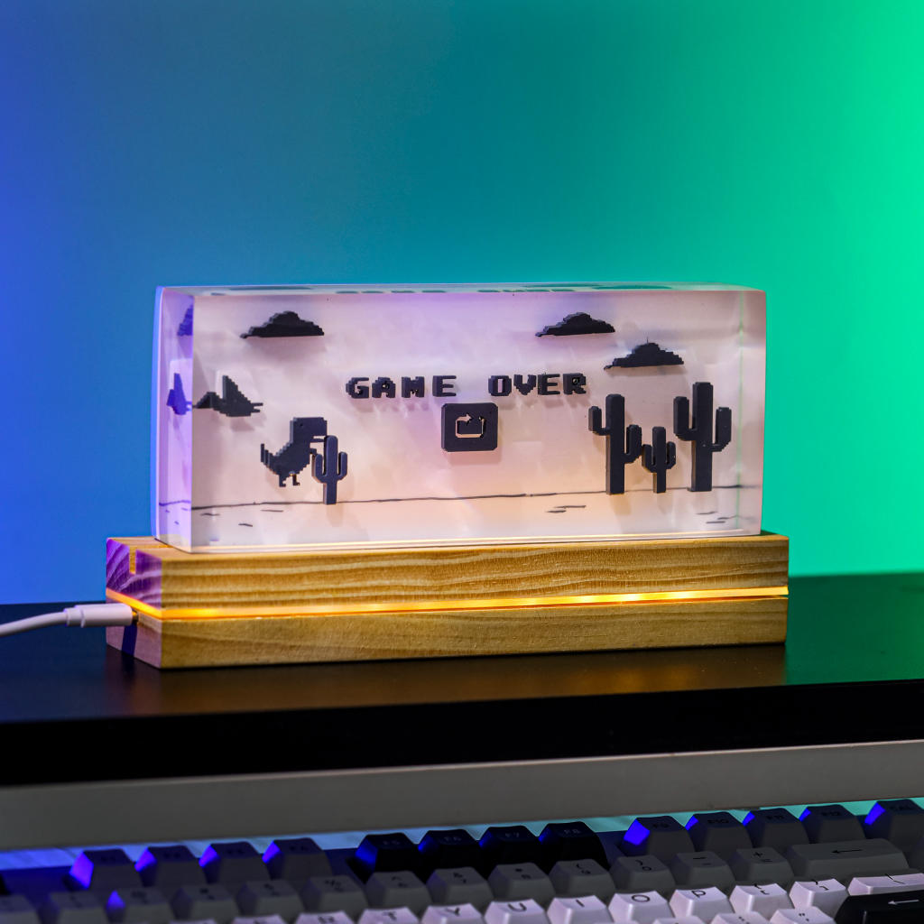 Dino Game Epoxy Lamp - Nysekai